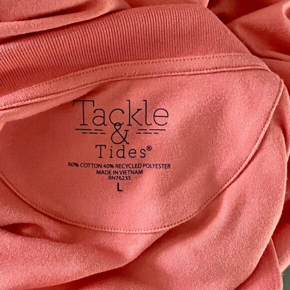 Tackle & Tides Orange Short Sleeve Polo Shirt Men's Large - Picture 8 of 10